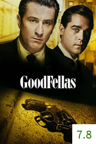 Poster for GoodFellas with an average rating of 7.8.